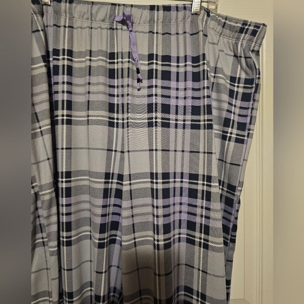 Cuddl Duds Lavender & Gray Plaid Pajama Bottoms sz 2X - Picture 3 of 4